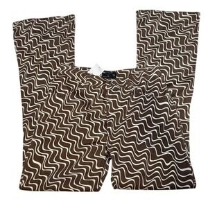 ASOS DESIGN puddle flare pants in chocolate wavy print‎ NWT Sz 6